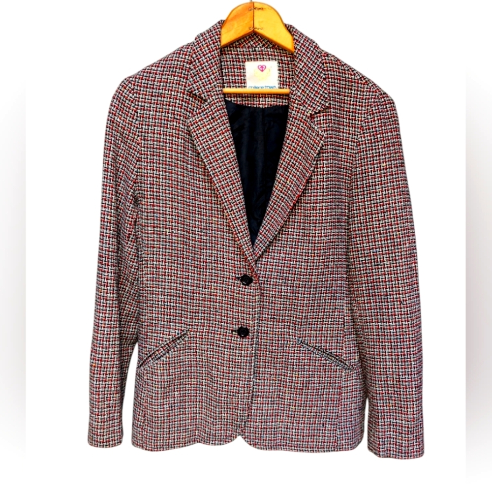 Vintage Wool Blend Union Made School Blazer Jacket By College Town Womens SMALL